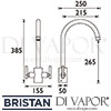 Bristan Artisan Easyfit Sink Mixer Dimensions